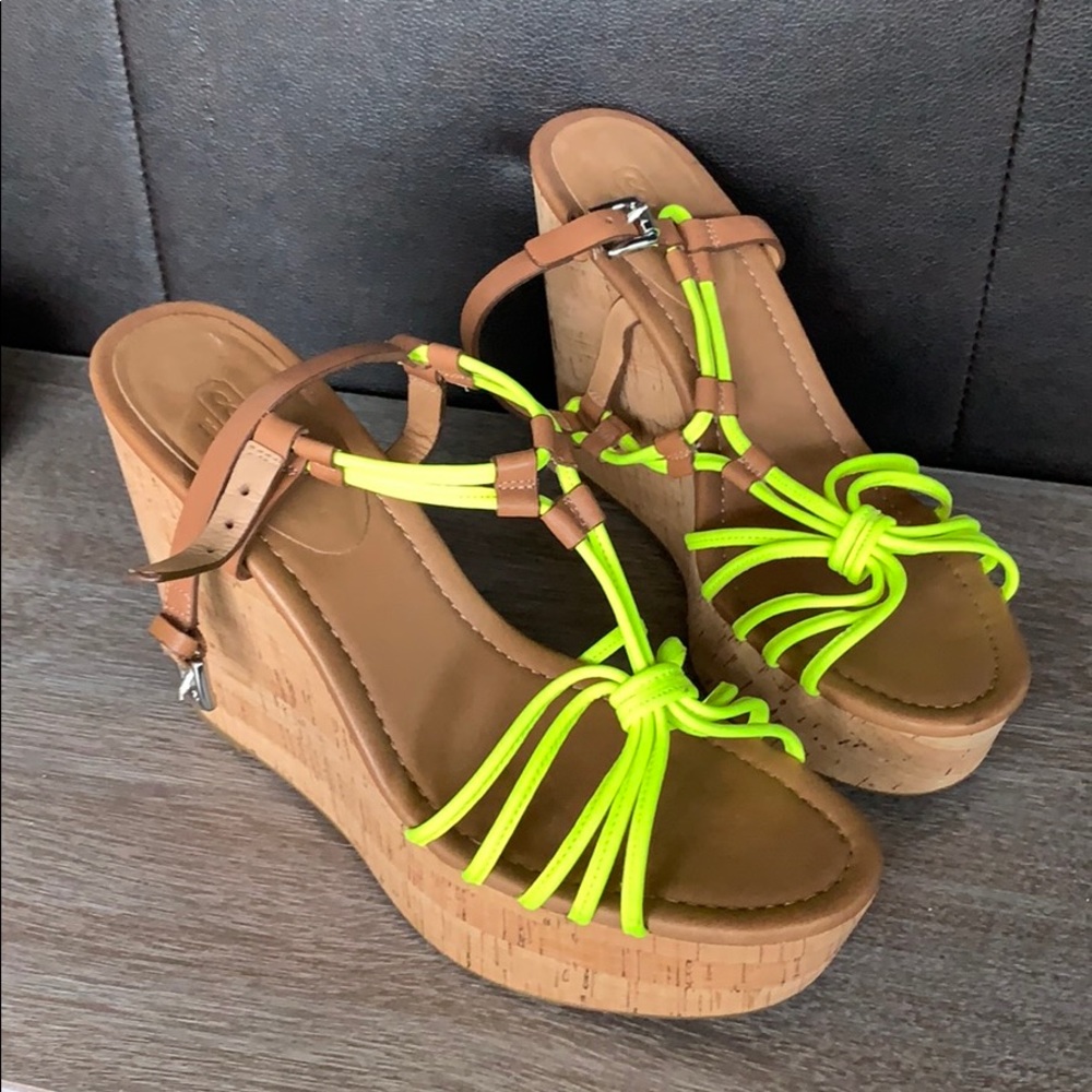 Coach cork wedges